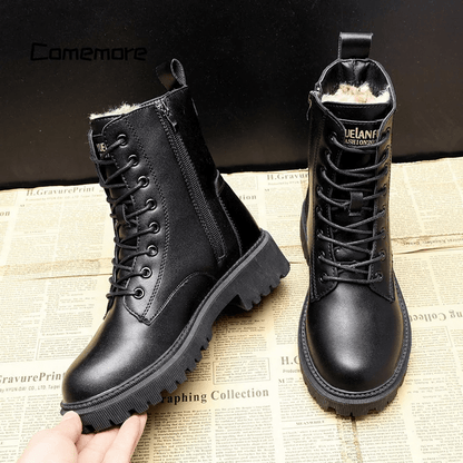 Botas de Cuero Negro Pulido