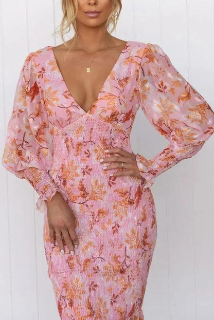Isla - Vestido Midi con Volantes Florales