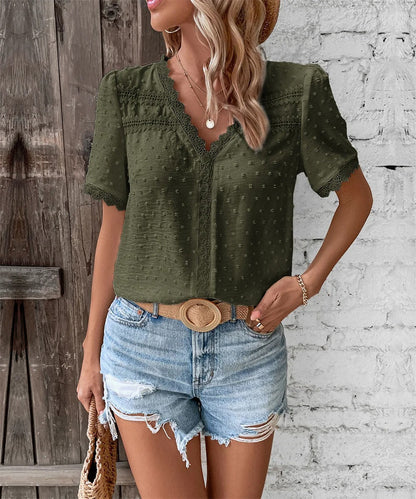Maxine - Blusa de Verano Elegante con Escote en V