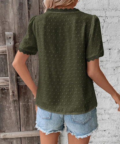 Maxine - Elegante Blusa de Verano con Escote en V