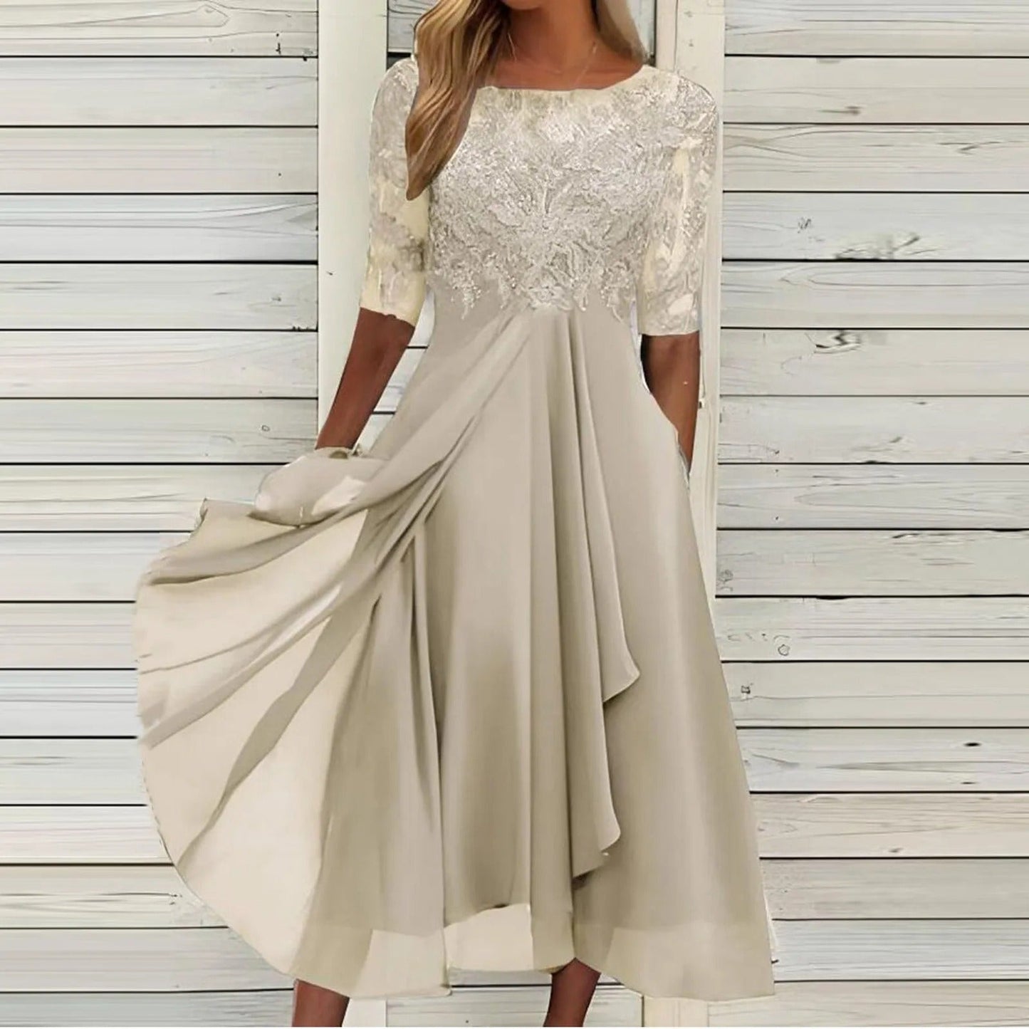 Taryn® | Vestido Midi de Encaje Elegante