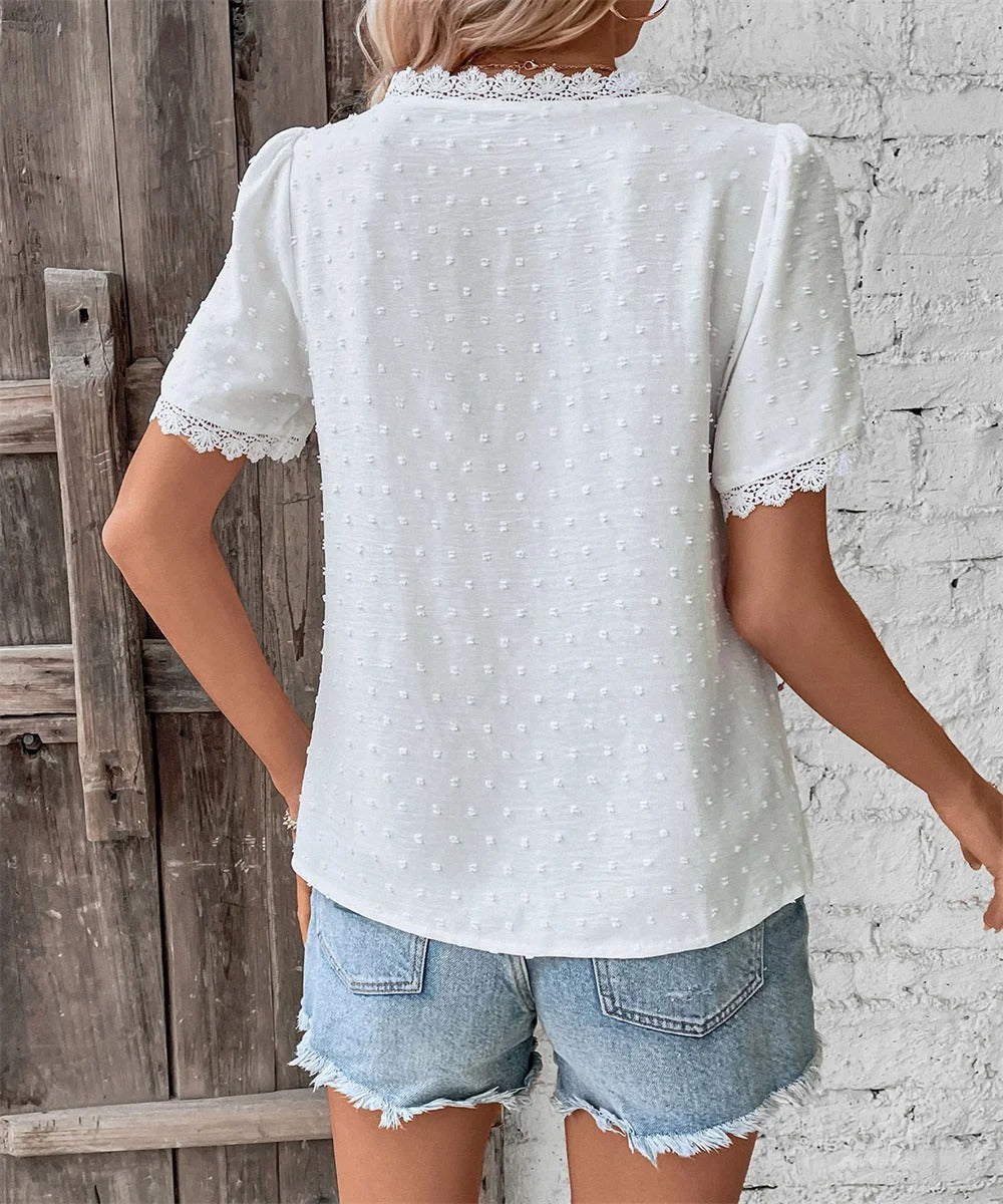 Maxine - Blusa de Verano Elegante con Escote en V