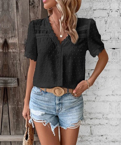 Maxine - Blusa de Verano Elegante con Escote en V