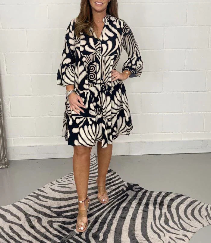 Fenella - Vestido Midi Impreso con Escote en V