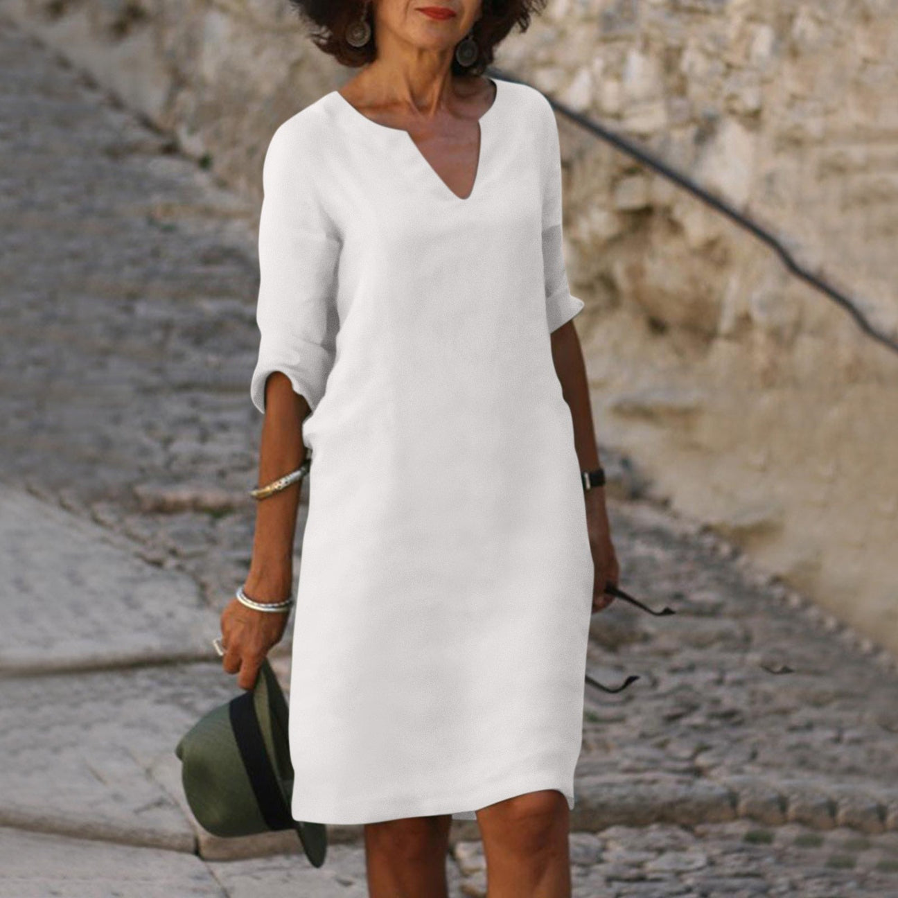Romy | Vestido V-Cuello Cómodo