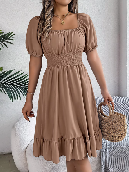 Riley™ - Vestido de Lino con Manga Corta y Escote en V Estiloso