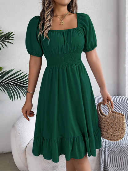 Riley™ - Vestido de Lino con Manga Corta y Escote en V Estiloso
