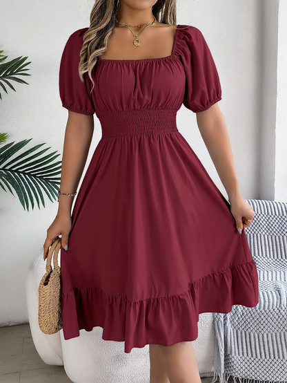 Riley™ - Vestido de Lino con Manga Corta y Escote en V Estiloso