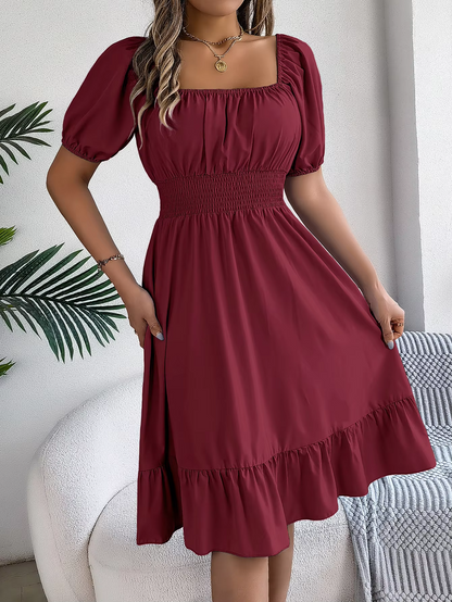 Riley™ - Vestido de Lino con Manga Corta y Escote en V Estiloso