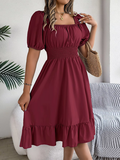 Riley™ - Vestido de Lino con Manga Corta y Escote en V Estiloso