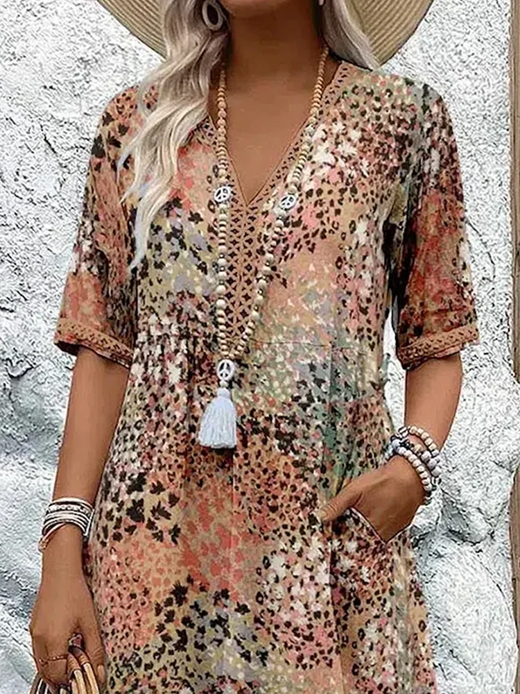 Dania - Vestido Midi Vibrante con Bolsillos