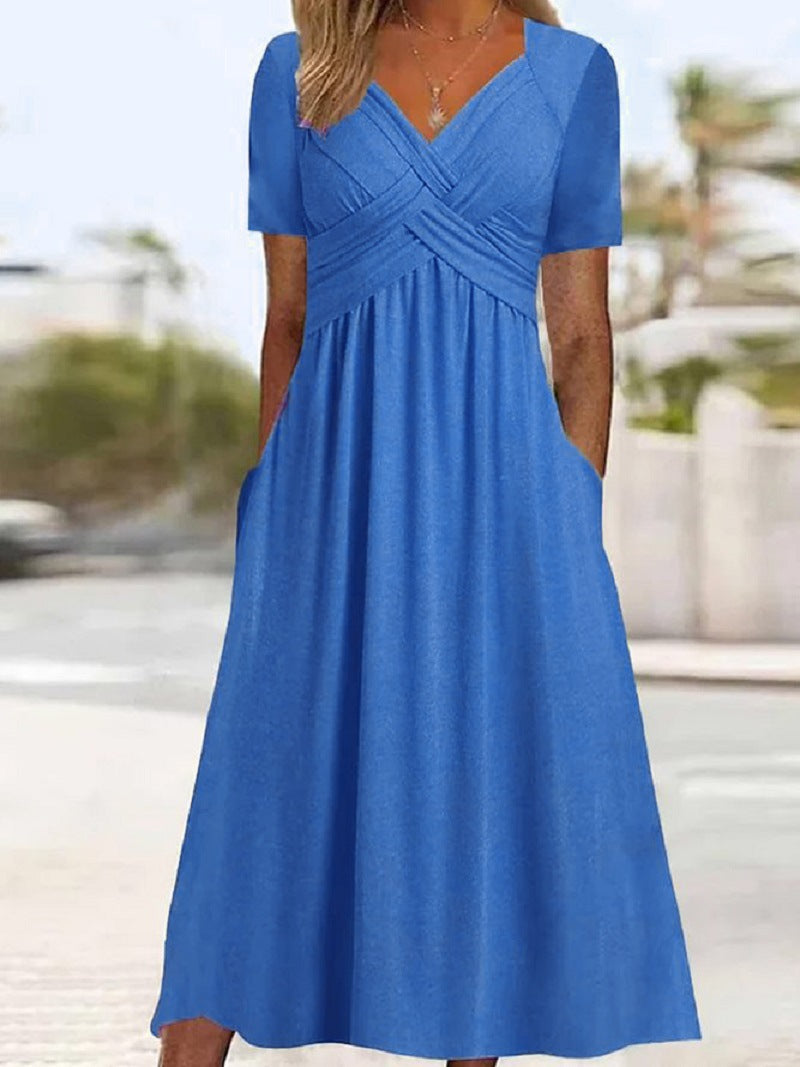 Pien | Vestido Cruzado Elegante con Mangas Cortas
