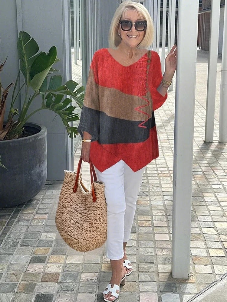 Tahlira - Suéter Largo Casual de Manga Larga