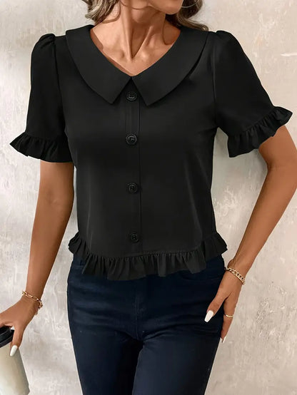 Foteini - Elegante Blusa de Manga Corta