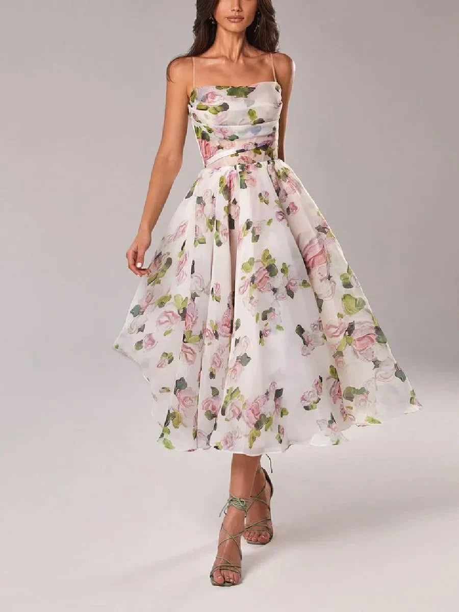 Emilia | Vestido Elegante Sin Mangas Impreso