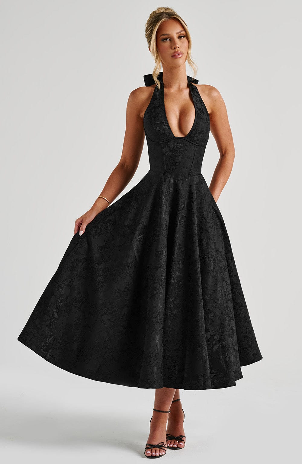 Eulalie - Vestido de Espalda Descubierta con Escote en V Chic