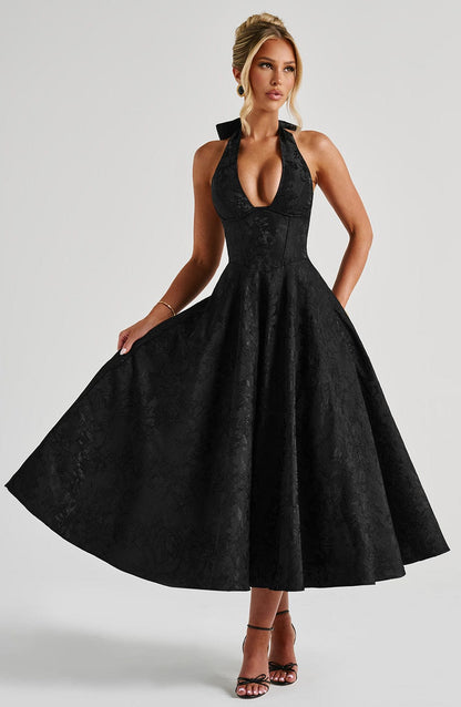 Eulalie - Vestido de Espalda Descubierta con Escote en V Chic