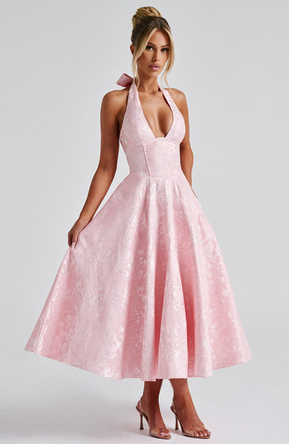 Eulalie - Vestido de Espalda Descubierta con Escote en V Chic