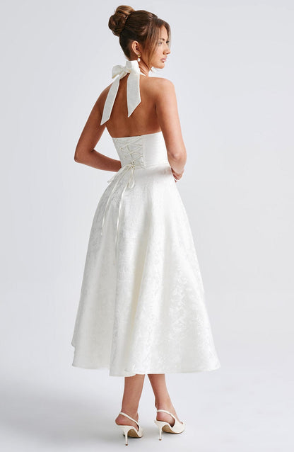 Eulalie - Vestido de Espalda Descubierta con Escote en V Chic