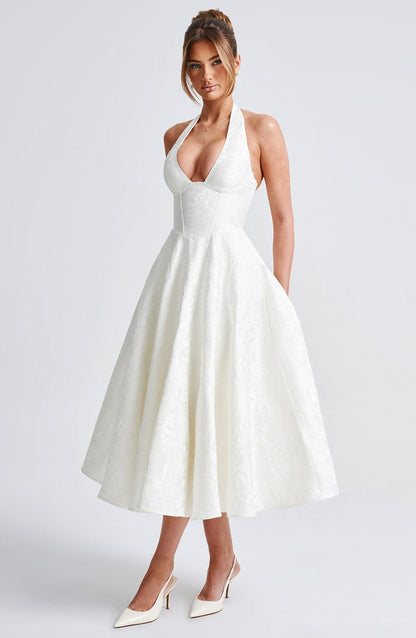 Eulalie - Vestido Sin Espalda Elegante con Escote en V