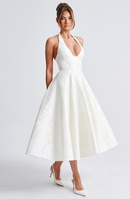 Eulalie - Vestido Sin Espalda Elegante con Escote en V