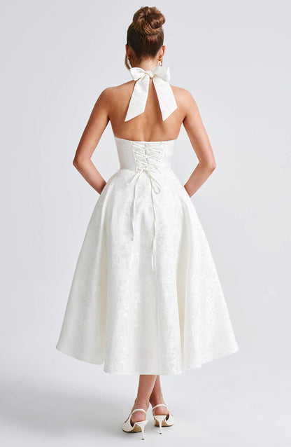 Eulalie - Vestido de Espalda Descubierta con Escote en V Chic