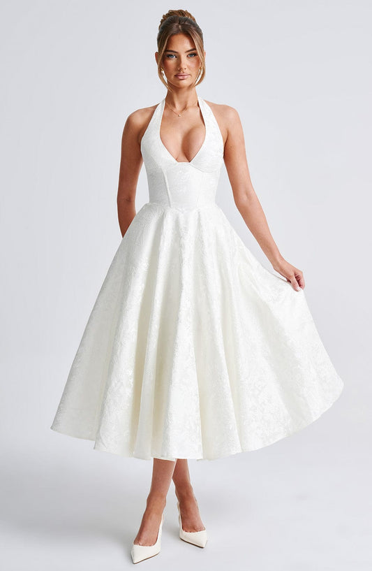 Eulalie - Vestido Sin Espalda Elegante con Escote en V
