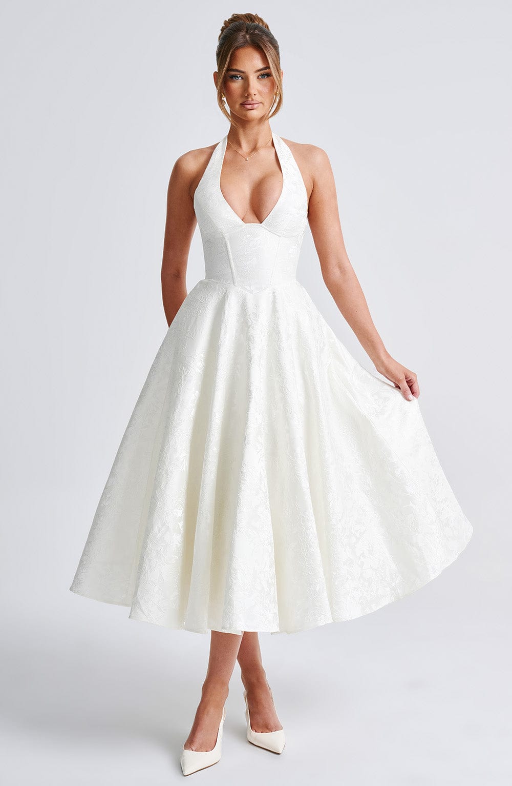 Eulalie - Vestido de Espalda Descubierta con Escote en V Chic