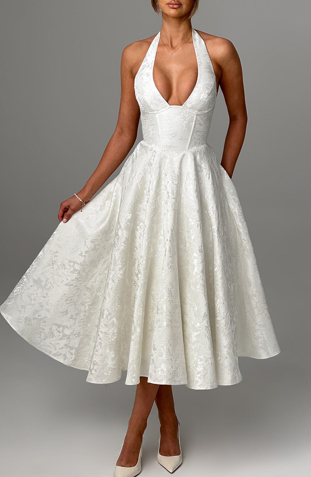 Eulalie - Vestido de Espalda Descubierta con Escote en V Chic