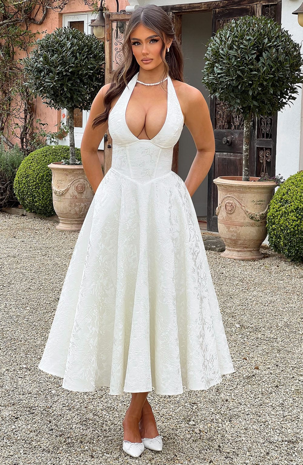 Eulalie - Vestido Sin Espalda Elegante con Escote en V