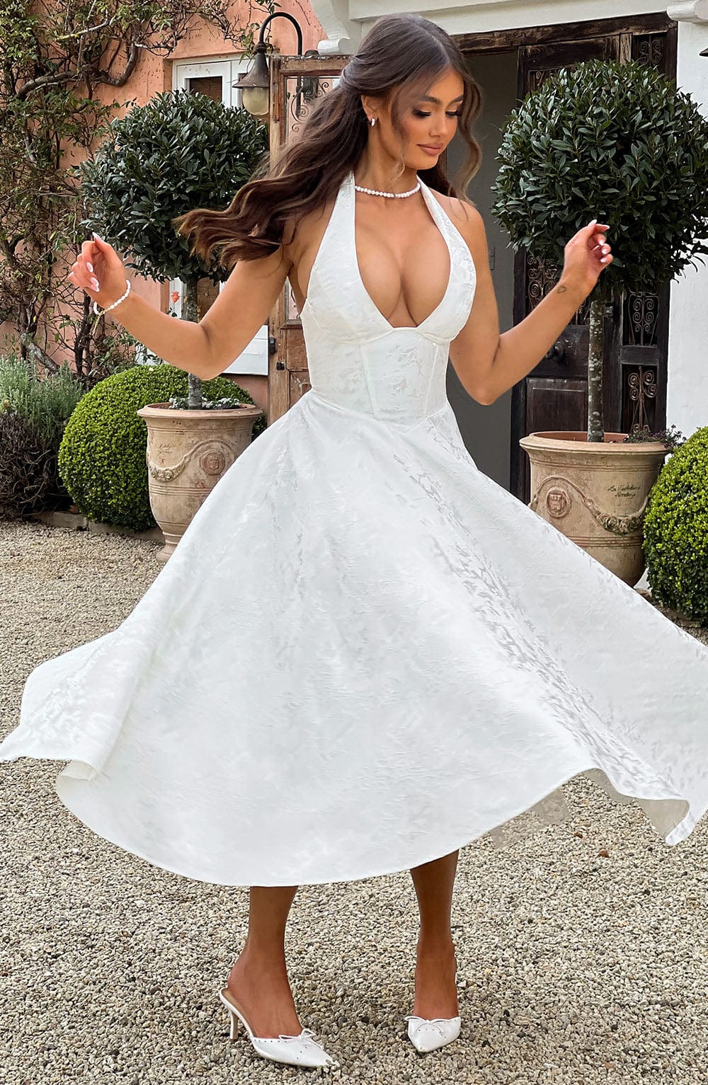 Eulalie - Vestido de Espalda Descubierta con Escote en V Chic