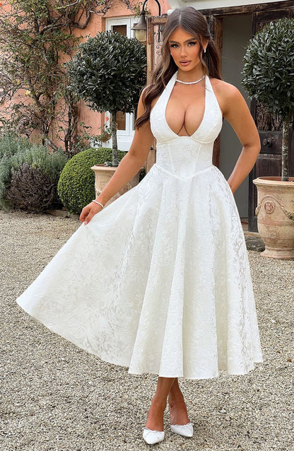 Eulalie - Vestido Sin Espalda Elegante con Escote en V