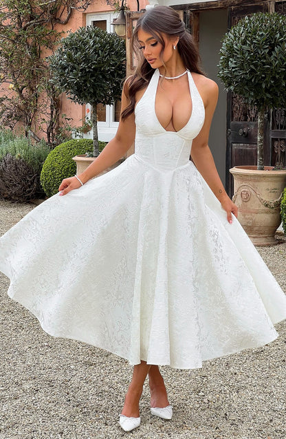 Eulalie - Vestido de Espalda Descubierta con Escote en V Chic