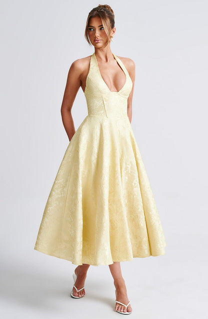 Eulalie - Vestido de Espalda Descubierta con Escote en V Chic