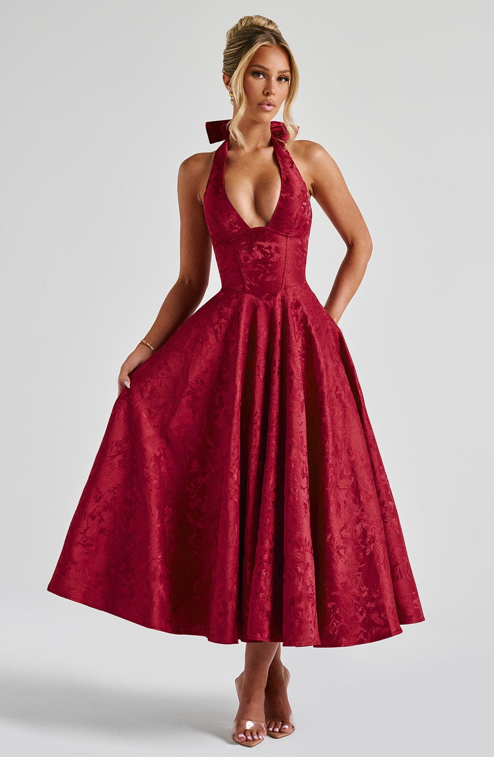 Eulalie - Vestido de Espalda Descubierta con Escote en V Chic