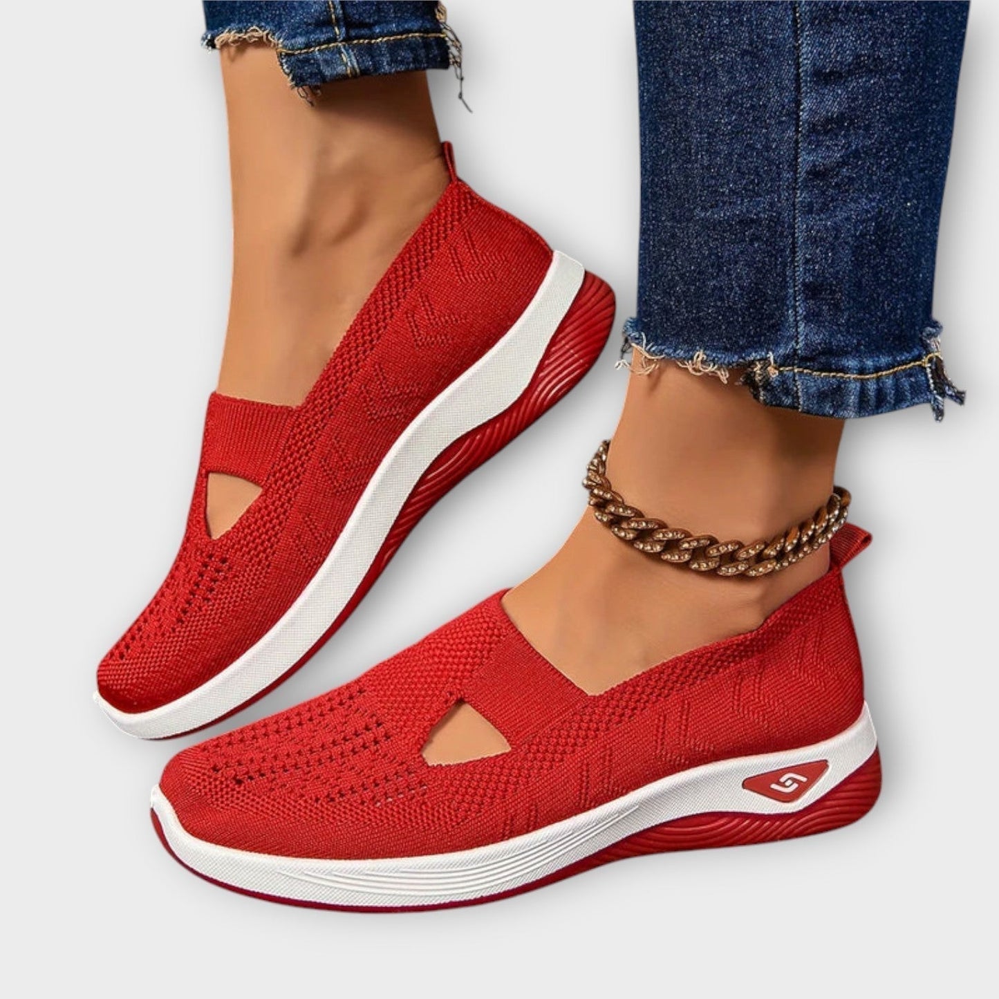 Zapatillas de paseo slip-on de malla confort