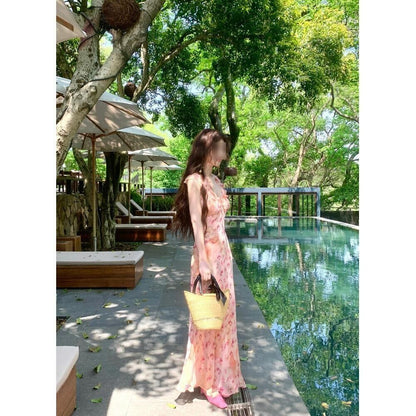 Isabella™ - Vestido Halter Floral Elegante