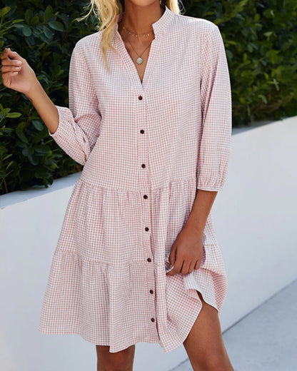 Lily | Vestido de Botones con Falda Acampanada