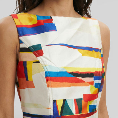 Vestido Maxi Estampado Geométrico Mujer