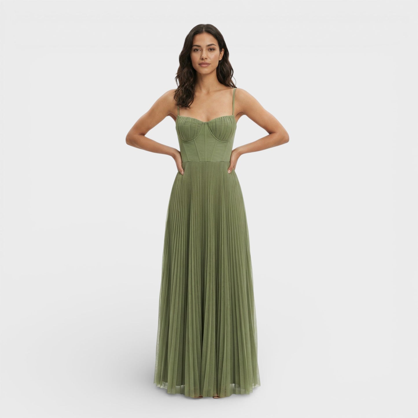 Vestido Midi Plisado Invitada