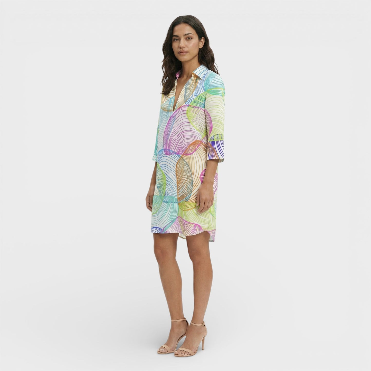 Vestido Camisero Largo Mujer Botones