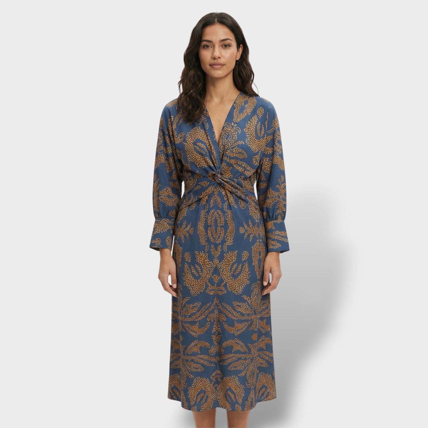 Vestido Midi Floral Elegante Mujer