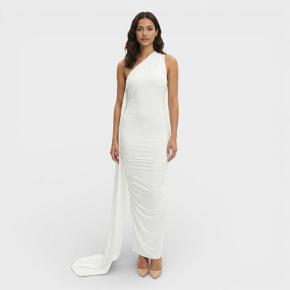 Vestido Maxi Asimétrico Espalda Descubierta