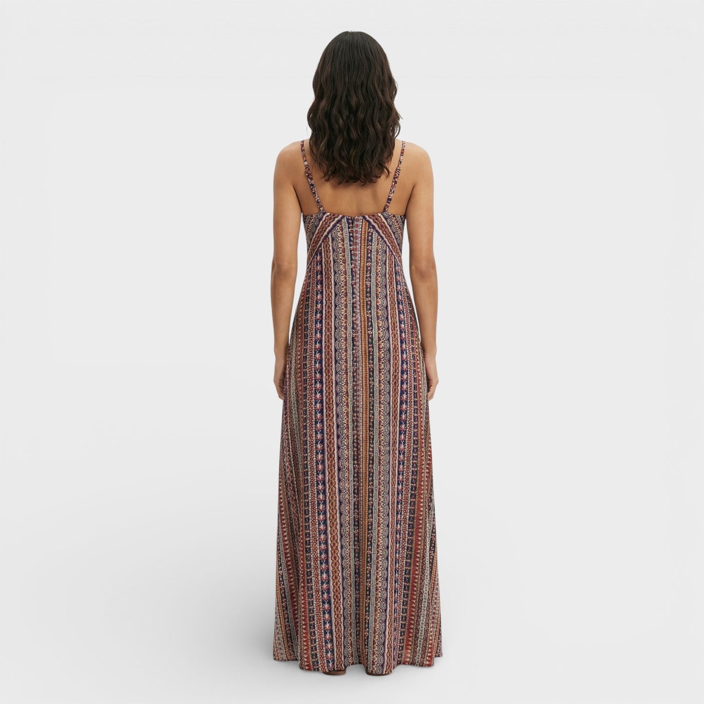 Vestido Largo Bohemio Estampado Étnico