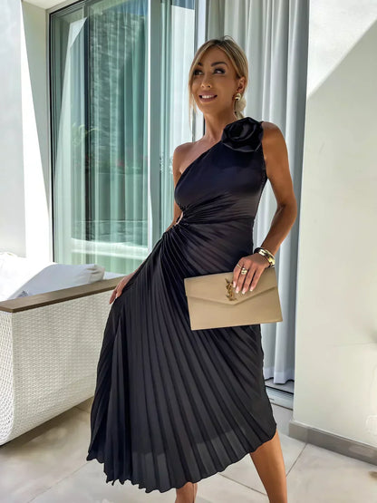Lizbeth - Vestido Maxi de Flores con Hombro Descubierto