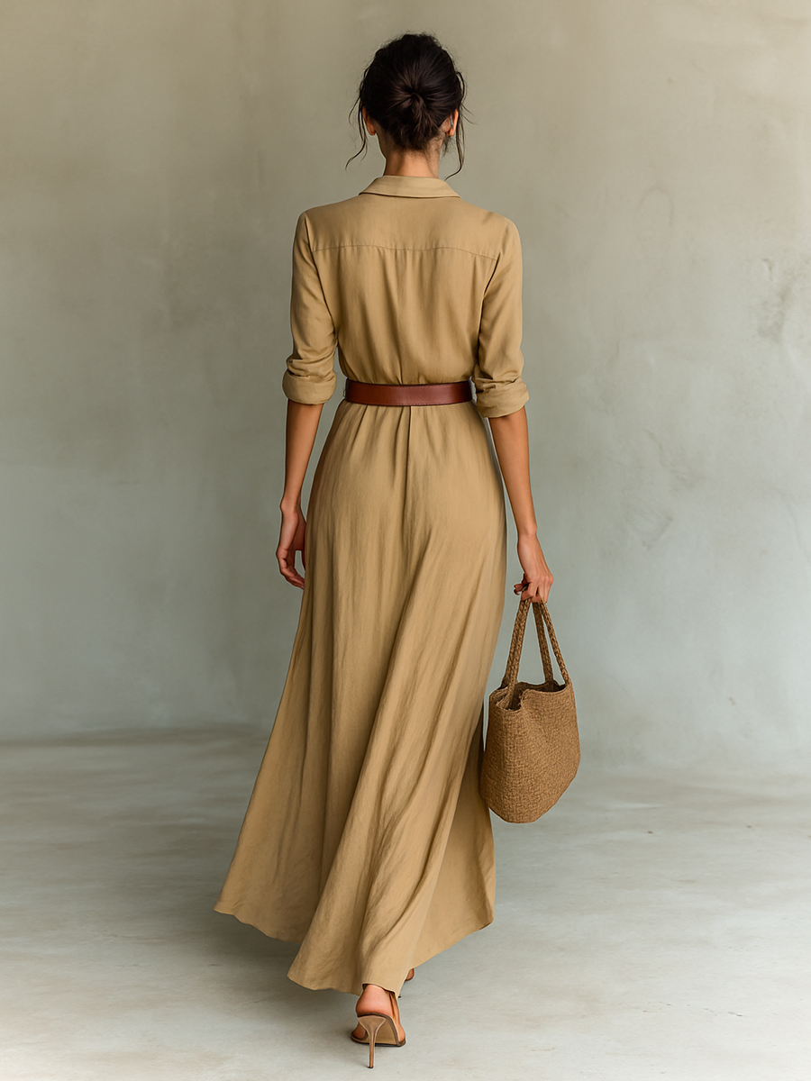 NADINE – VESTIDO MAXI ENVOLVENTE CON ESCOTE PROFUNDO Y ELEGANTE