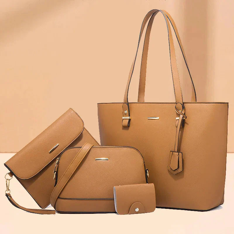 Juego de bolso de mano y bolso de hombro de 3 piezas de cuero