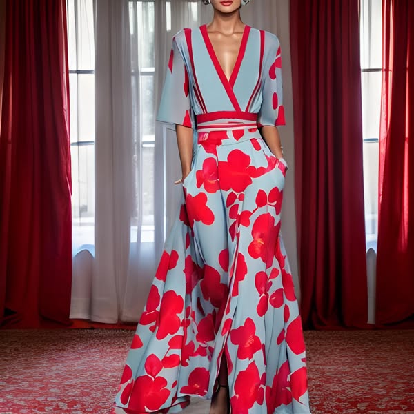 Evie - Vestido Elegante con Patrón de Flores