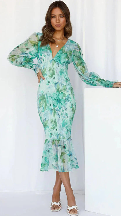 Miley - Vestido Midi con Estampado Floral