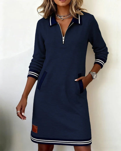 Vestido de algodón de manga larga chic